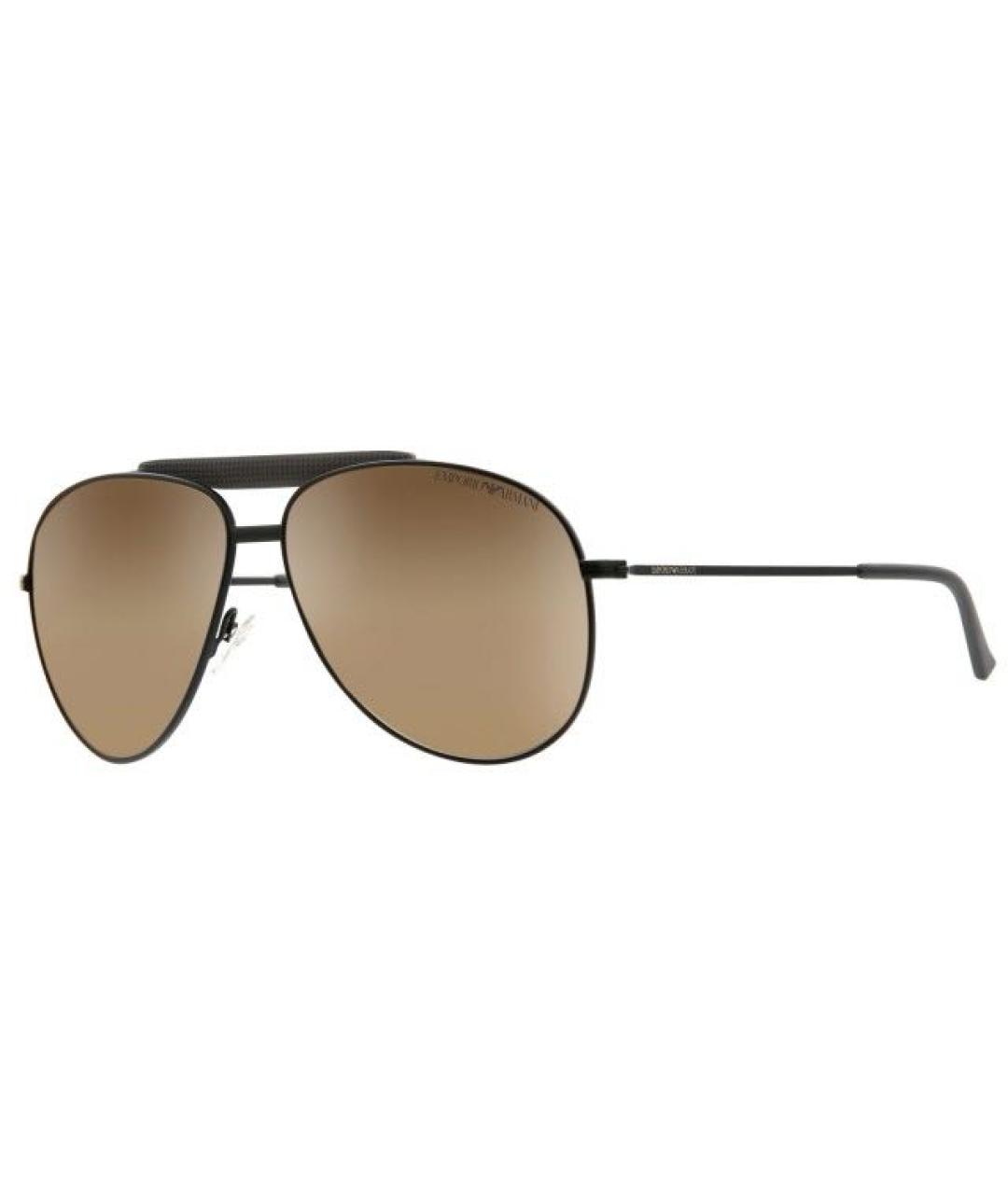 EMPORIO ARMANI Коричневые металлические солнцезащитные очки, фото 2