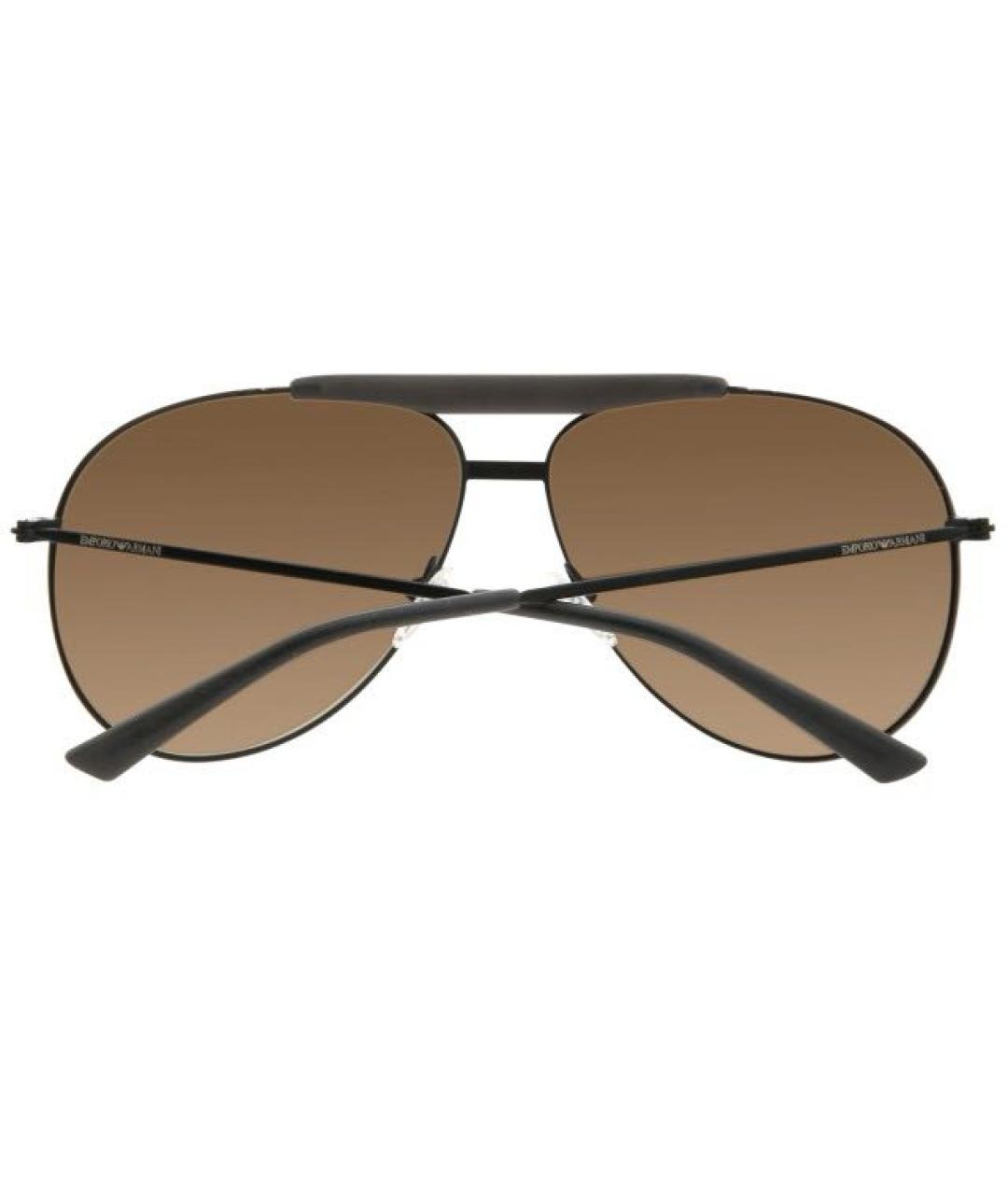 EMPORIO ARMANI Коричневые металлические солнцезащитные очки, фото 3