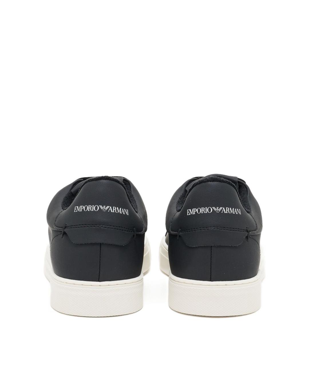 EMPORIO ARMANI Черные низкие кроссовки / кеды, фото 4