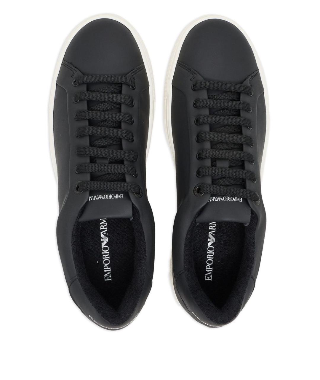 EMPORIO ARMANI Черные низкие кроссовки / кеды, фото 6