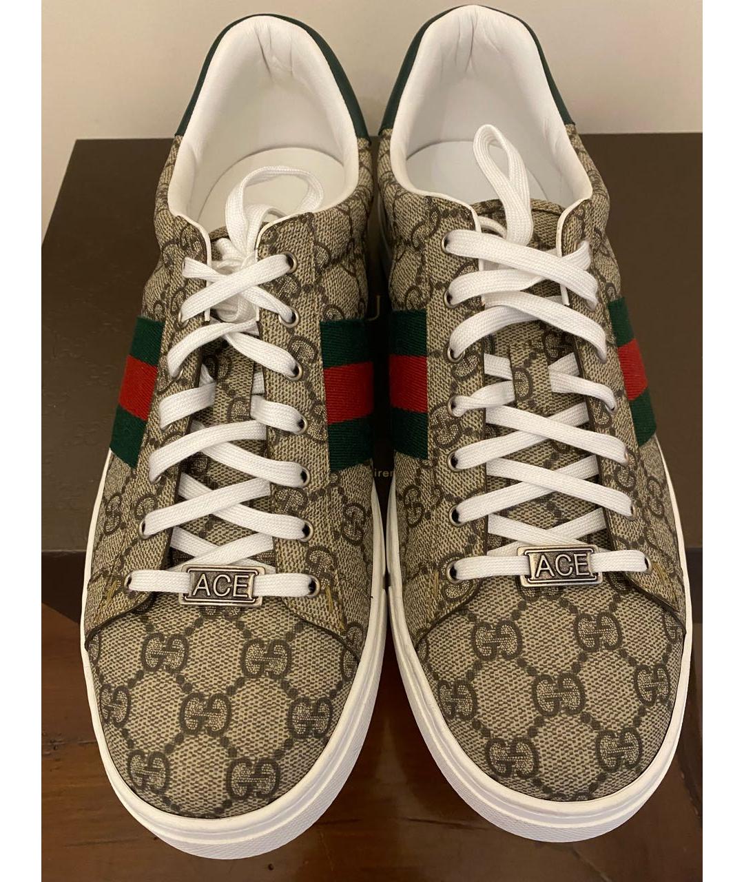 GUCCI Бежевые низкие кроссовки / кеды, фото 2