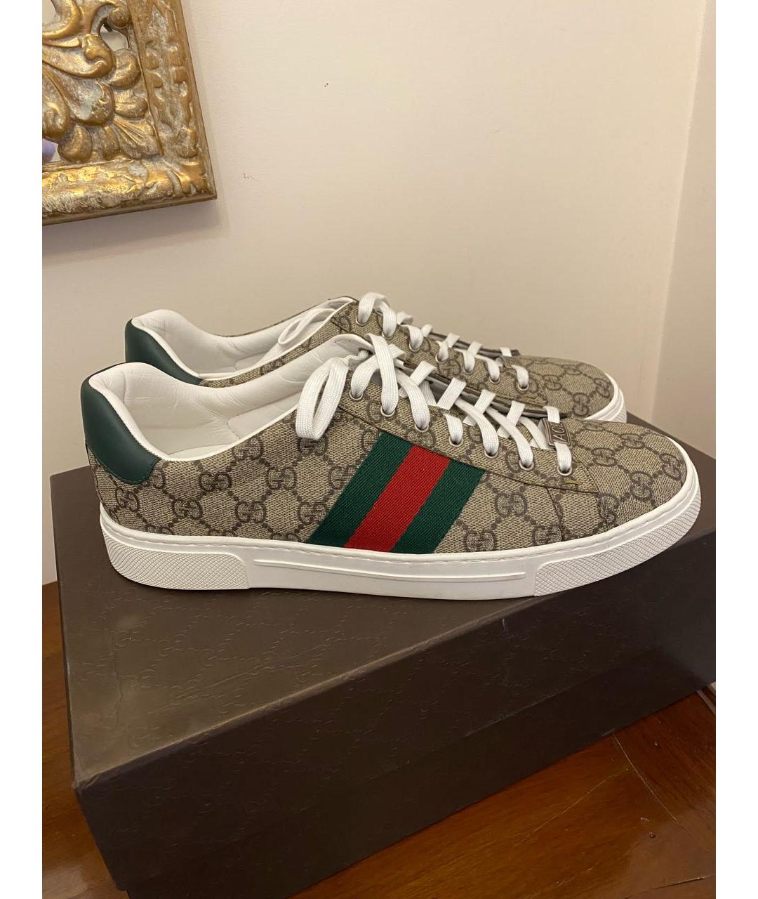 GUCCI Бежевые низкие кроссовки / кеды, фото 3