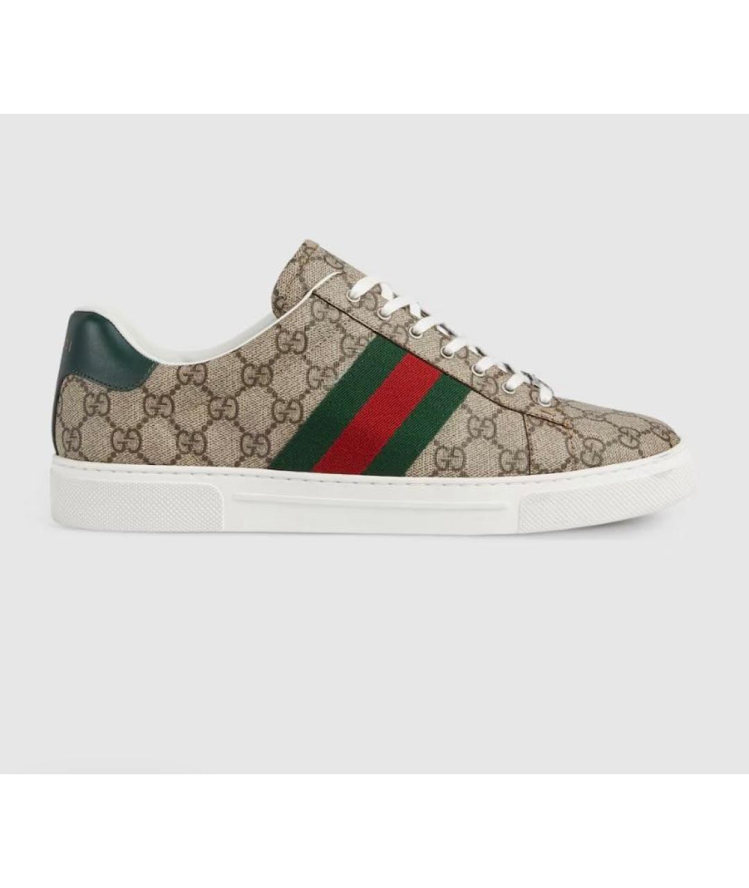 GUCCI Бежевые низкие кроссовки / кеды, фото 7