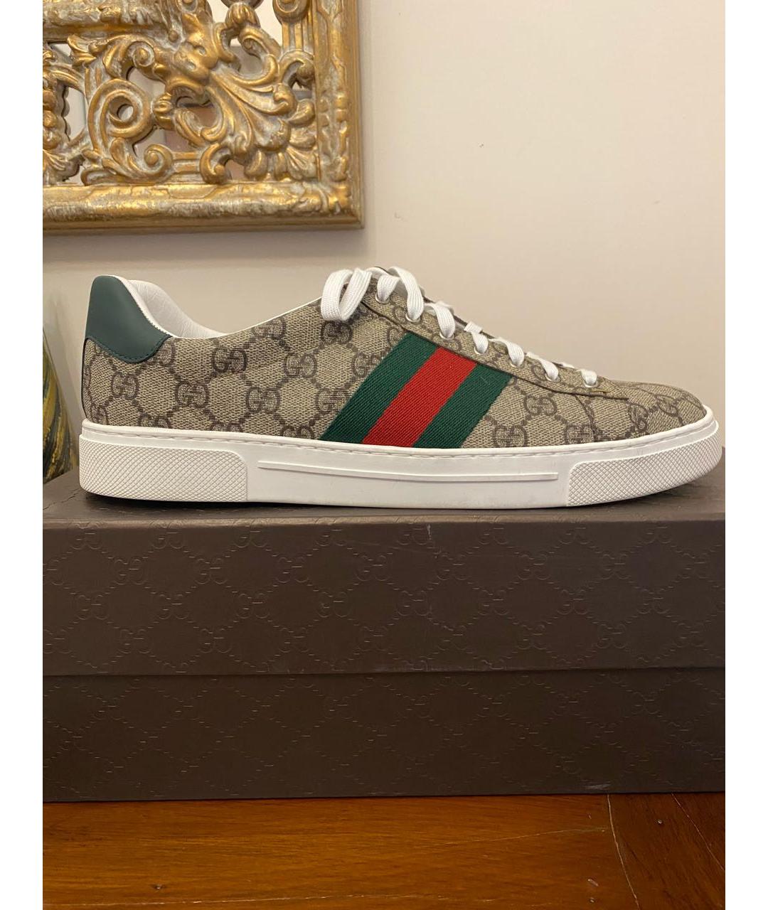 GUCCI Бежевые низкие кроссовки / кеды, фото 9