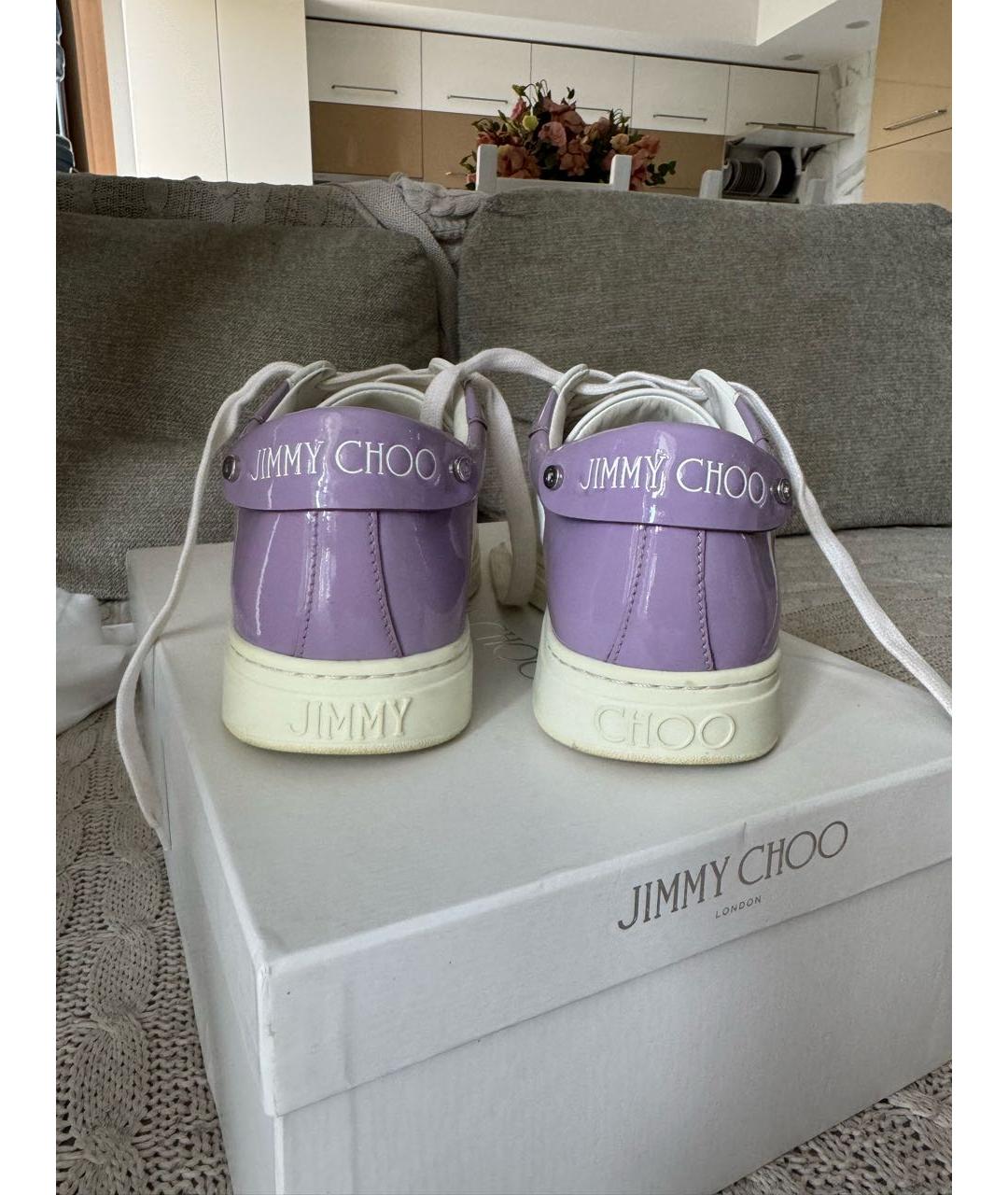 JIMMY CHOO Белые кожаные кеды, фото 4