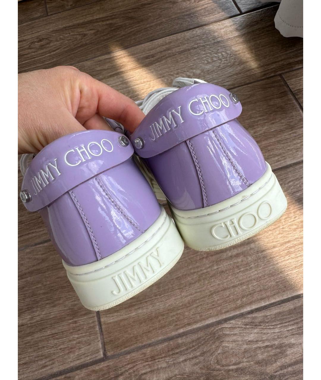 JIMMY CHOO Белые кожаные кеды, фото 5