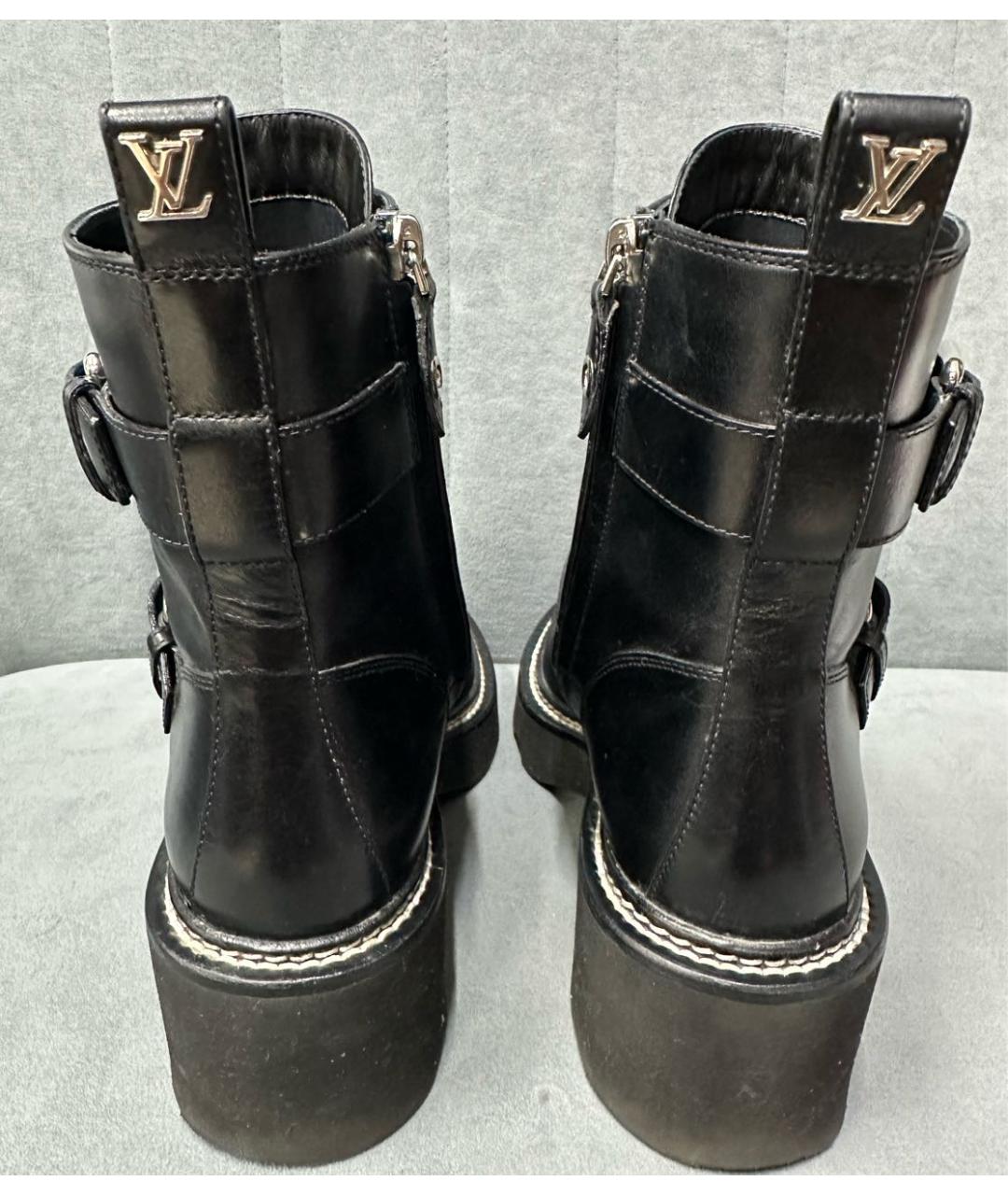 LOUIS VUITTON Черные кожаные ботинки, фото 3