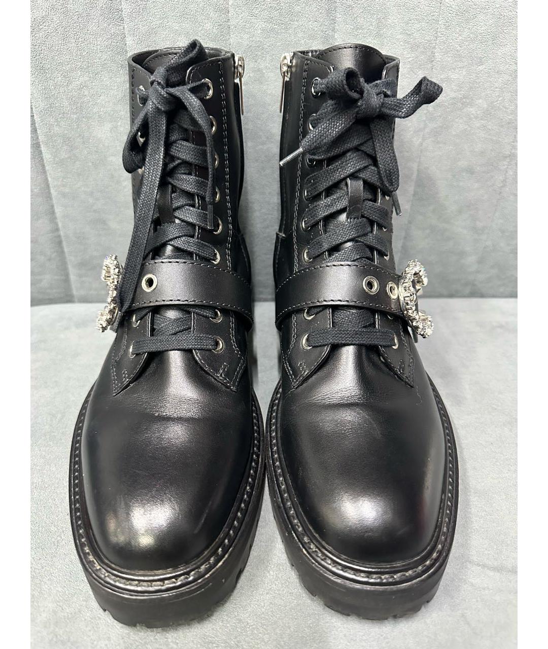 JIMMY CHOO Черные кожаные ботинки, фото 2