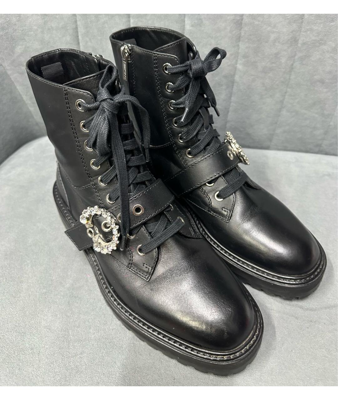 JIMMY CHOO Черные кожаные ботинки, фото 3