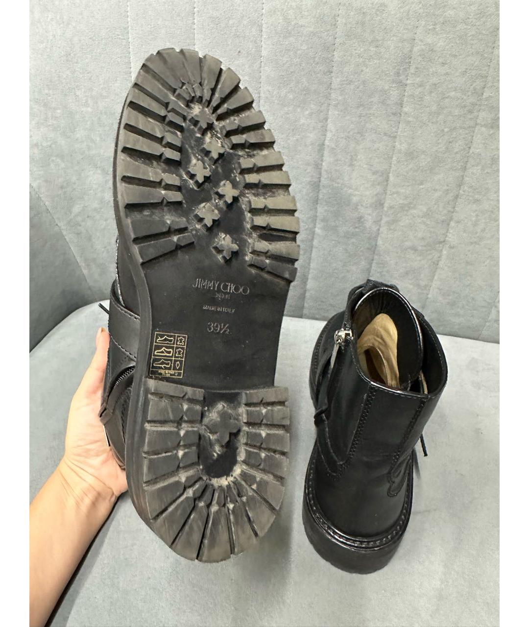JIMMY CHOO Черные кожаные ботинки, фото 6
