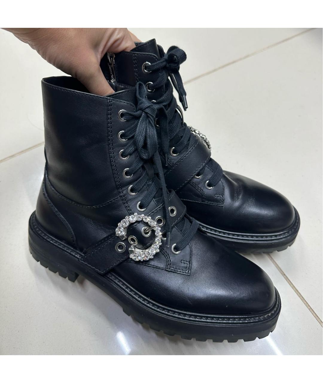 JIMMY CHOO Черные кожаные ботинки, фото 5