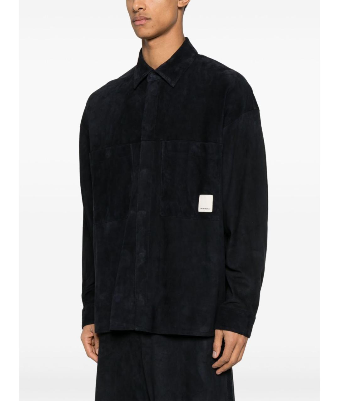EMPORIO ARMANI Черная замшевая куртка, фото 4