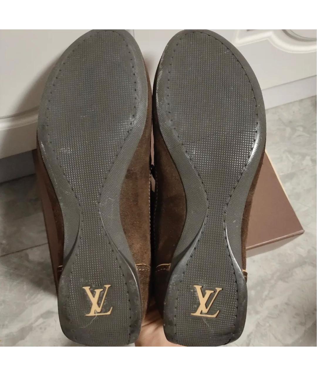 LOUIS VUITTON Коричневые замшевые кеды, фото 6
