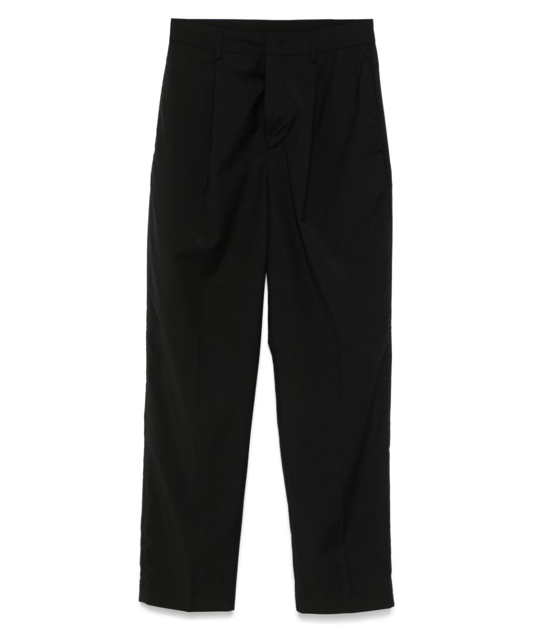 EMPORIO ARMANI Черные шерстяные повседневные брюки, фото 1