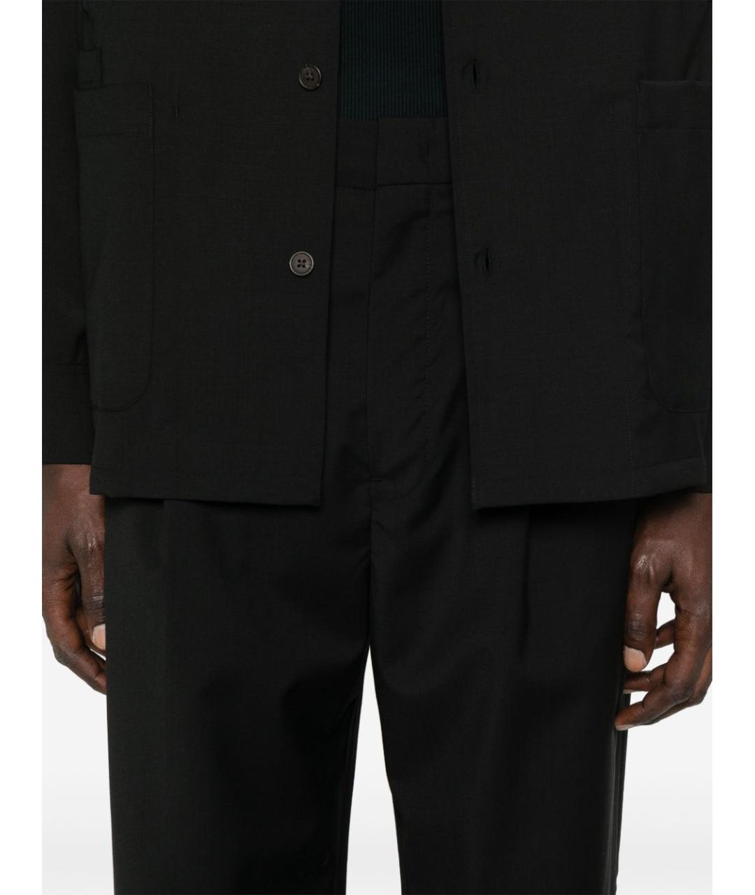 EMPORIO ARMANI Черные шерстяные повседневные брюки, фото 5