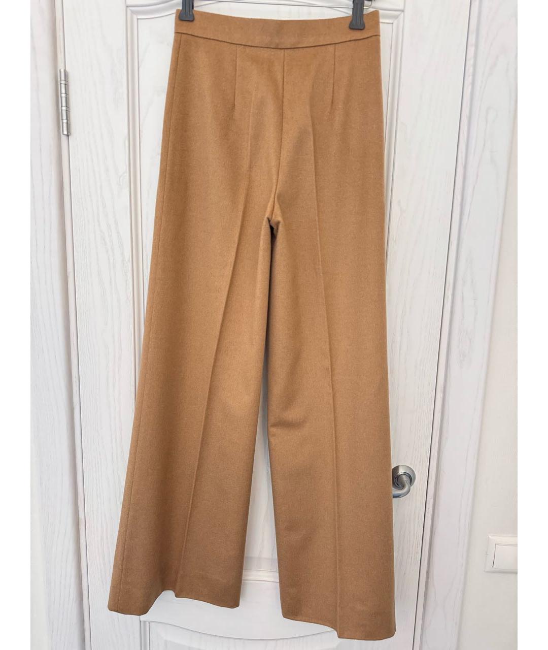MAX MARA Коричневые шерстяные брюки широкие, фото 2