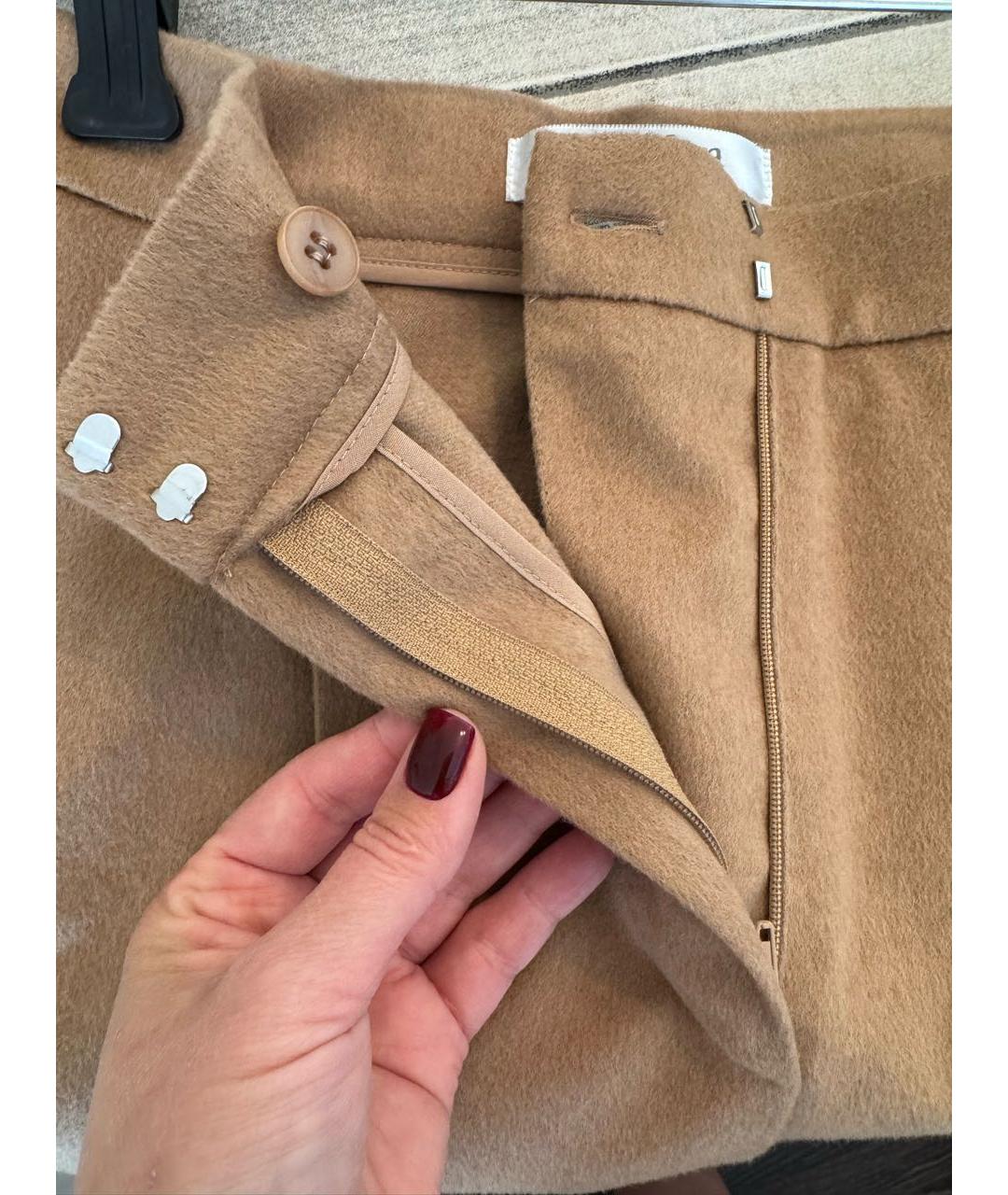 MAX MARA Коричневые шерстяные брюки широкие, фото 3