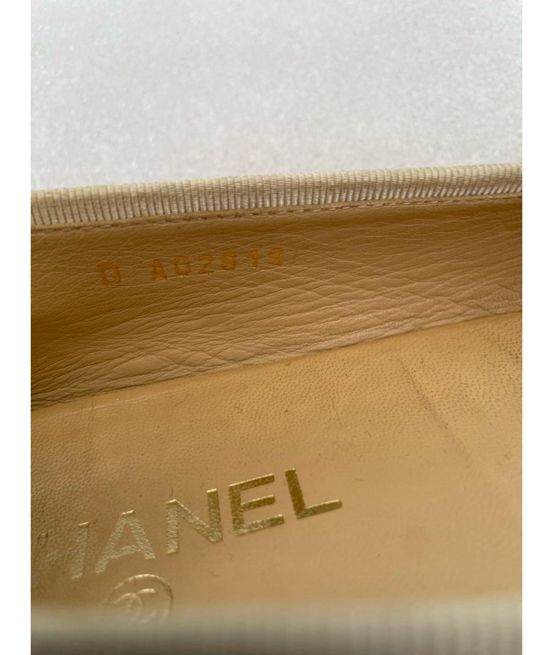 CHANEL Бежевые кожаные балетки, фото 7