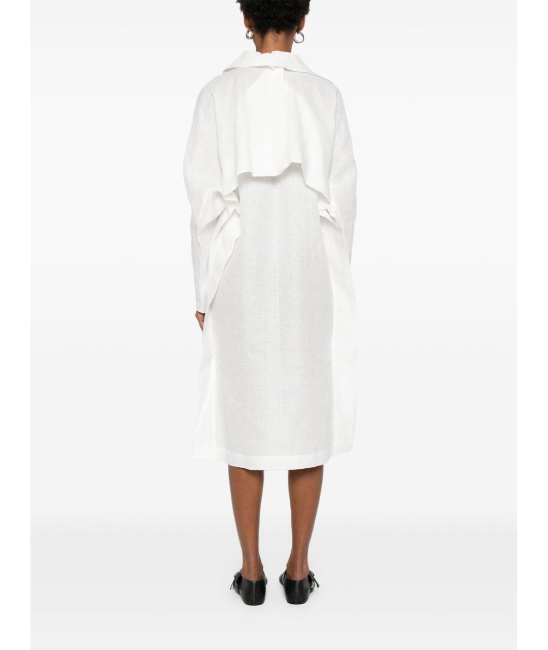 ISSEY MIYAKE Белое льняное повседневное платье, фото 4
