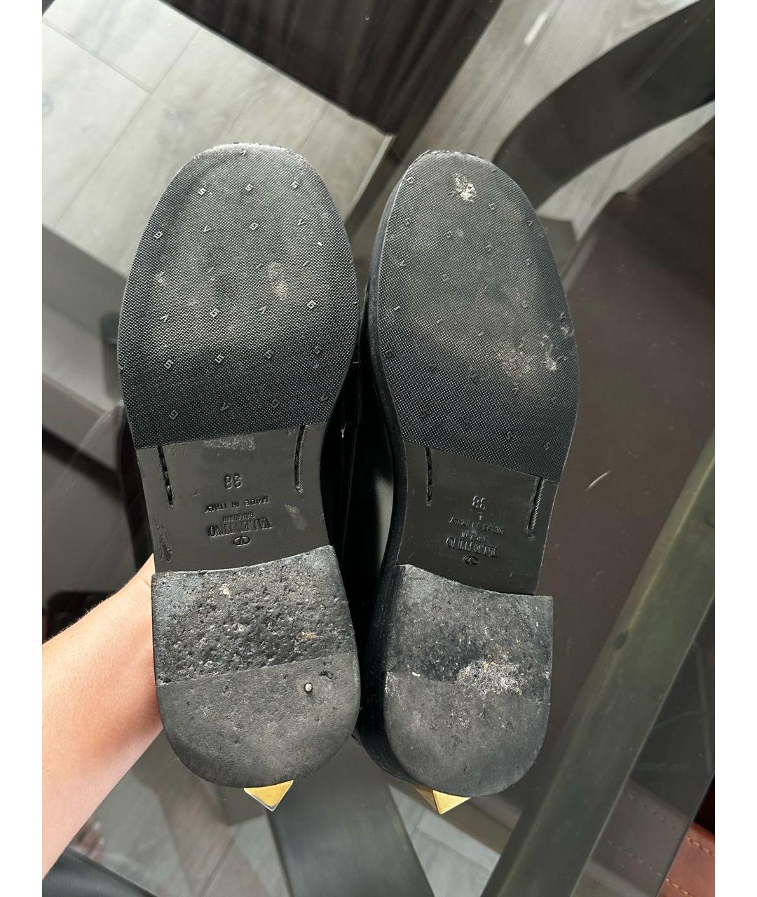 VALENTINO Черные кожаные лоферы, фото 8