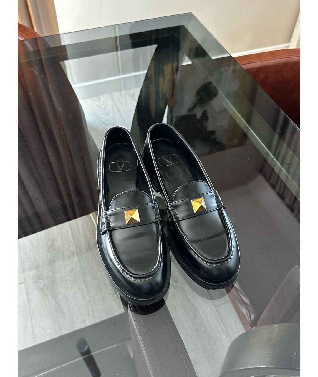 VALENTINO Черные кожаные лоферы, фото 4