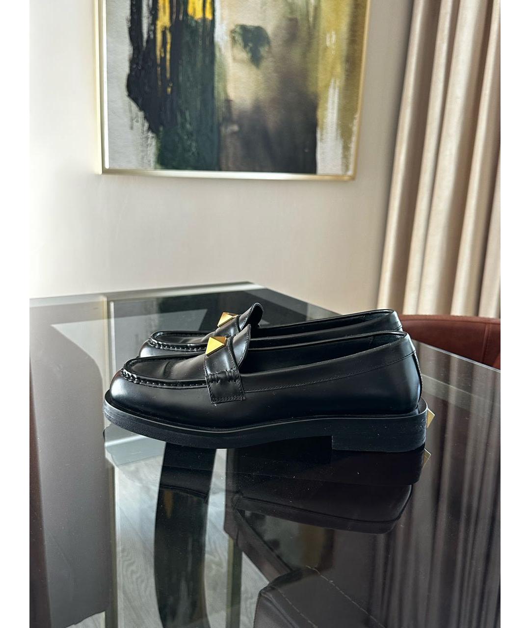 VALENTINO Черные кожаные лоферы, фото 7