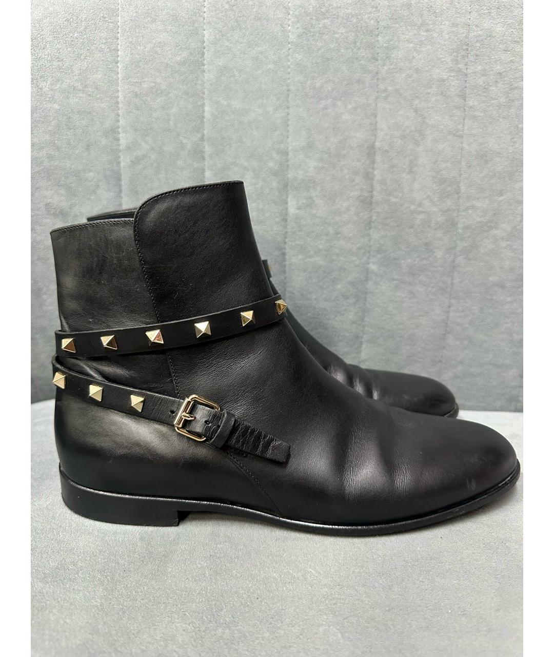 VALENTINO Черные кожаные полусапоги, фото 6
