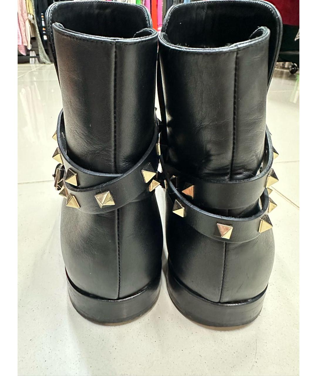 VALENTINO Черные кожаные полусапоги, фото 5