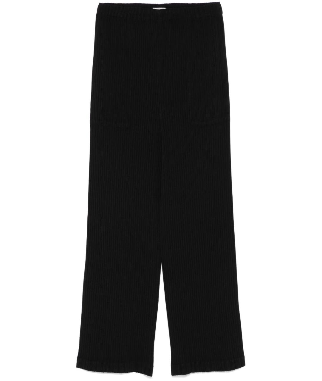 ISSEY MIYAKE Черные полиэстеровые прямые брюки, фото 1