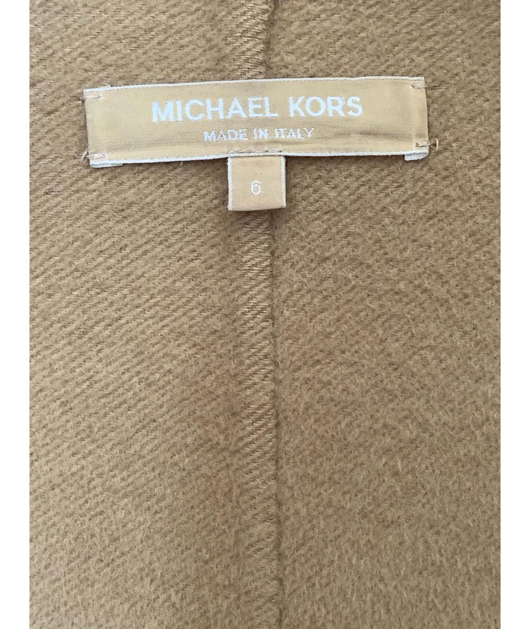 MICHAEL KORS Бежевое кашемировое пальто, фото 4