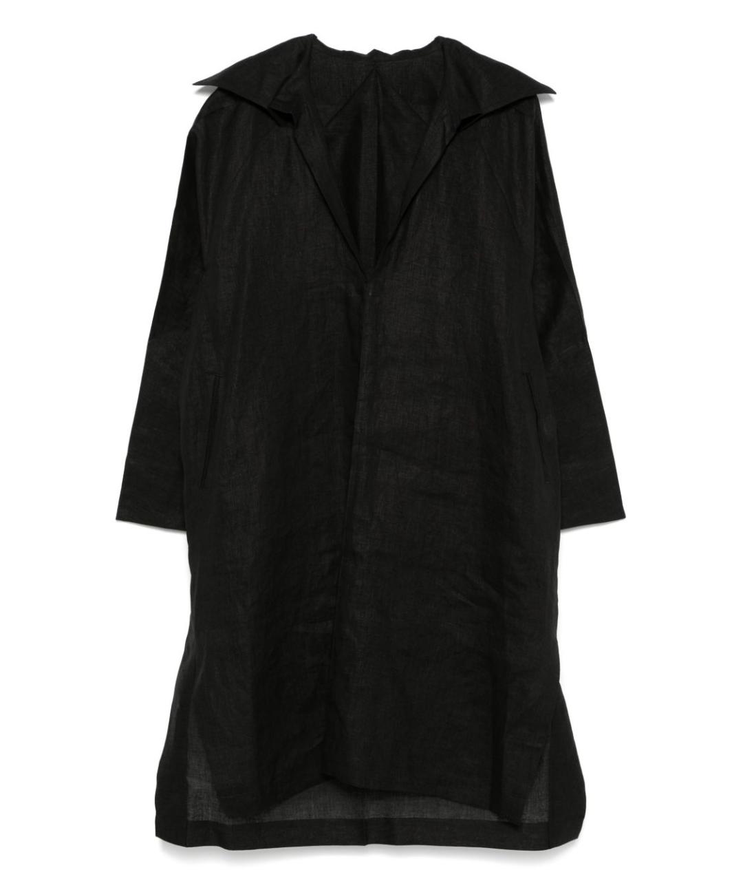 ISSEY MIYAKE Черное льняное повседневное платье, фото 1