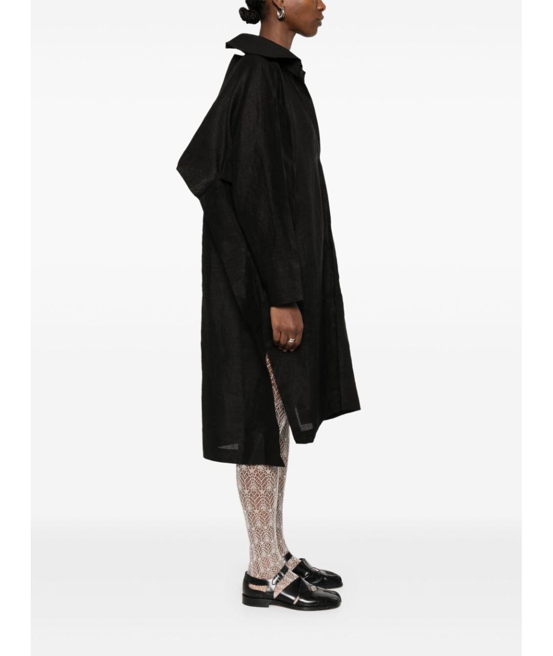 ISSEY MIYAKE Черное льняное повседневное платье, фото 4