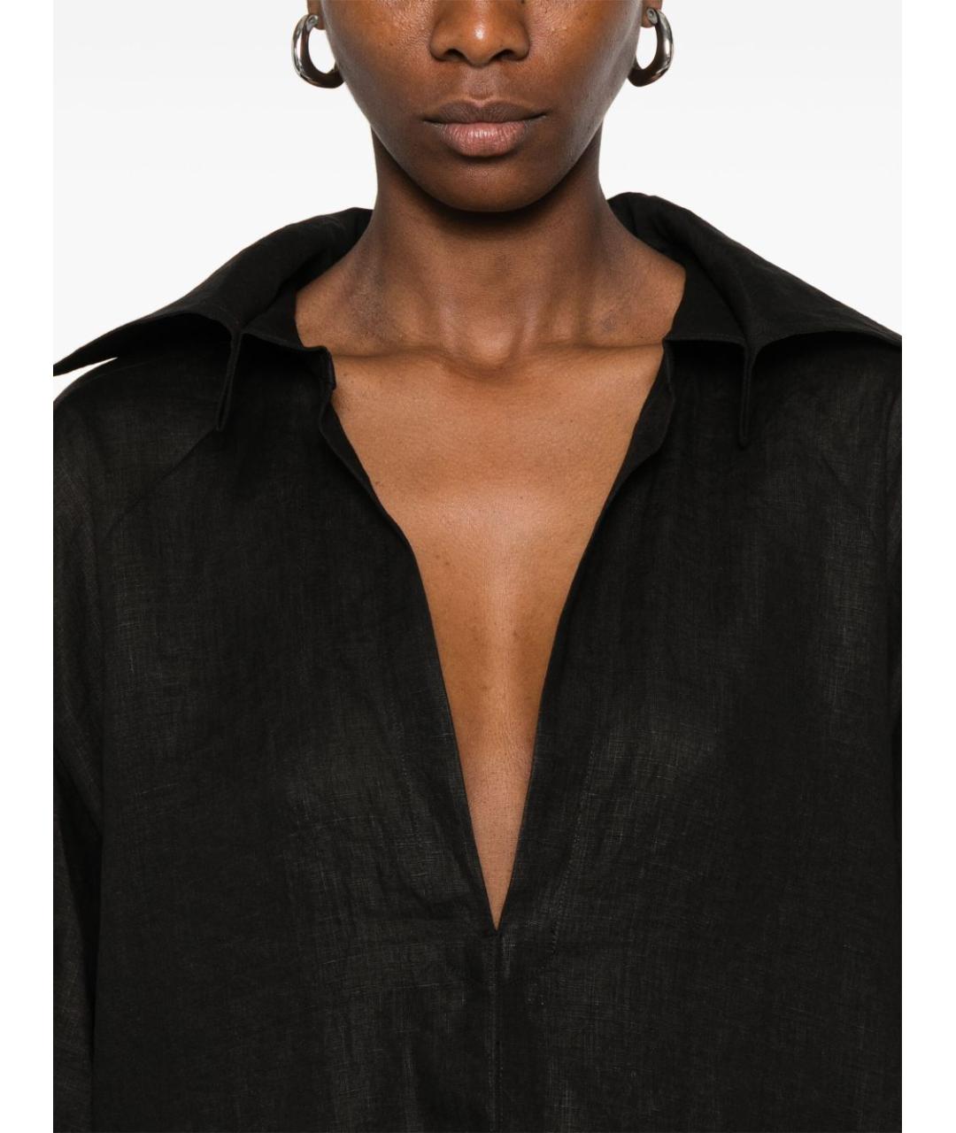 ISSEY MIYAKE Черное льняное повседневное платье, фото 3