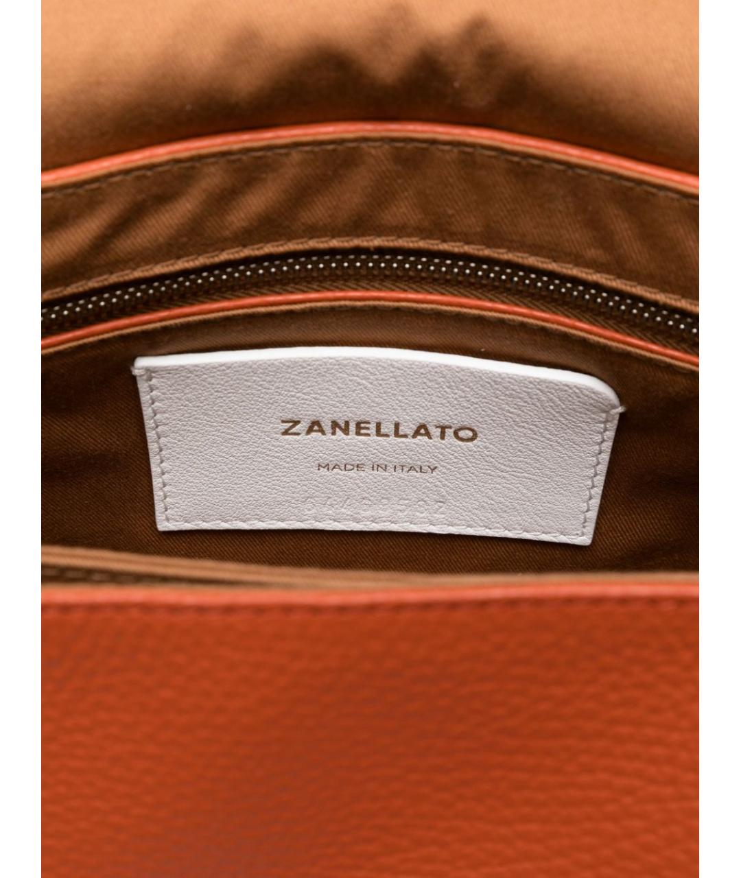 ZANELLATO Оранжевая кожаная сумка тоут, фото 4