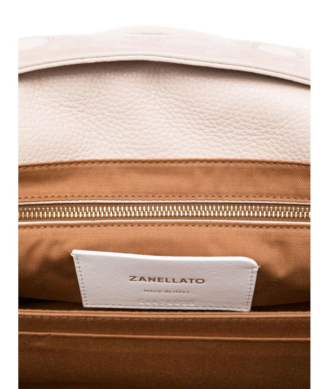 ZANELLATO Бежевая кожаная сумка тоут, фото 4