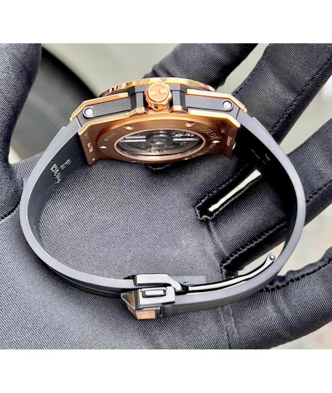 HUBLOT Черные часы из розового золота, фото 5