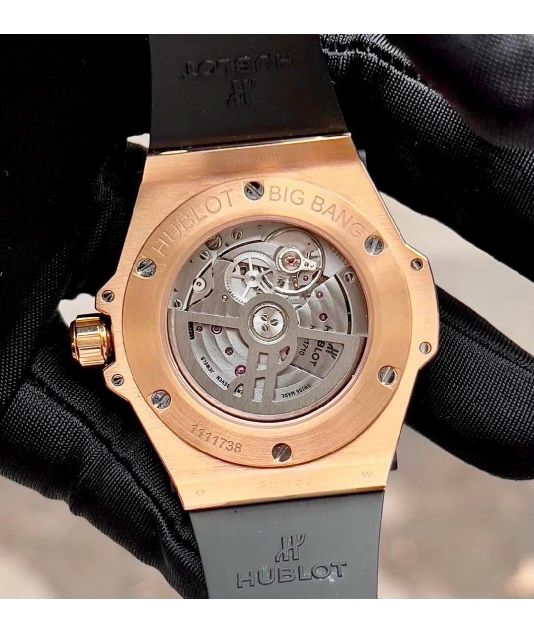 HUBLOT Черные часы из розового золота, фото 6