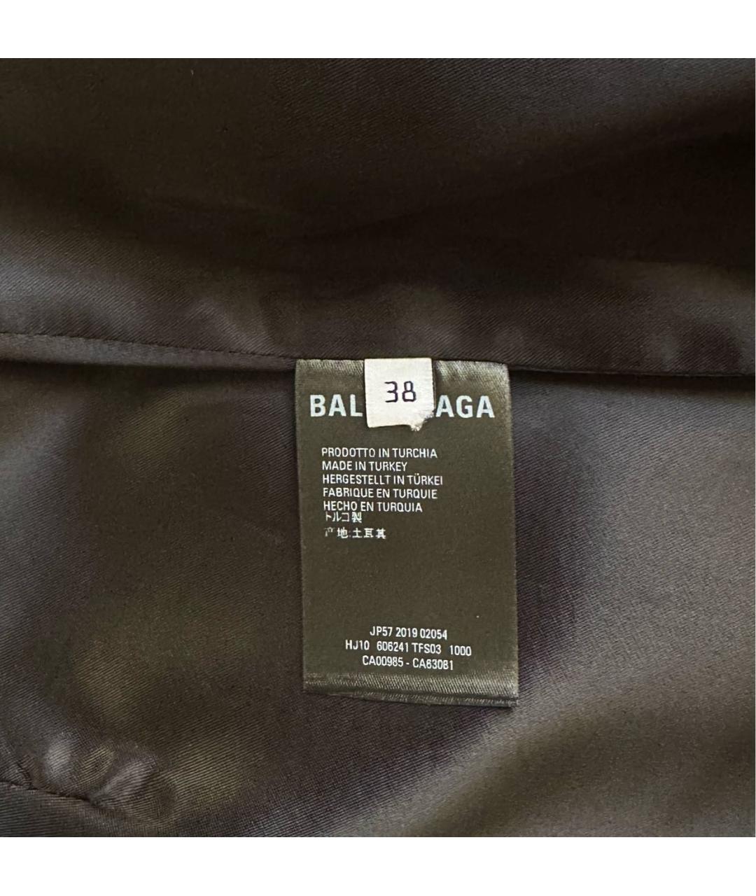 BALENCIAGA Черная кожаная юбка миди, фото 6