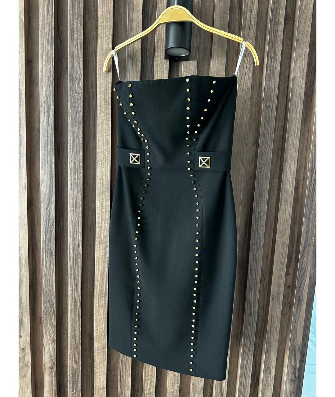 VERSACE Черное полиэстеровое коктейльное платье, фото 4