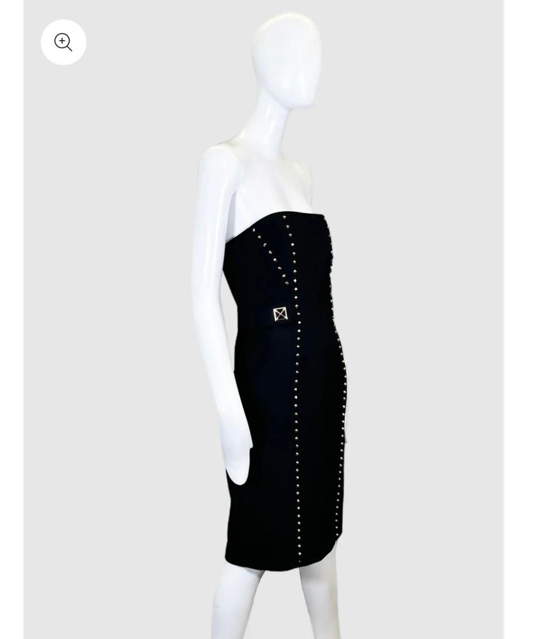 VERSACE Черное полиэстеровое коктейльное платье, фото 2
