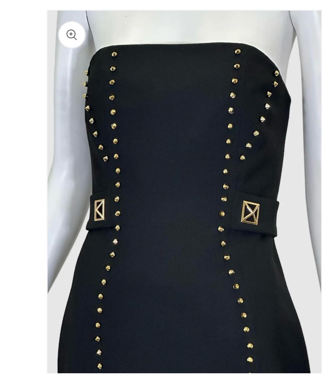VERSACE Черное полиэстеровое коктейльное платье, фото 3