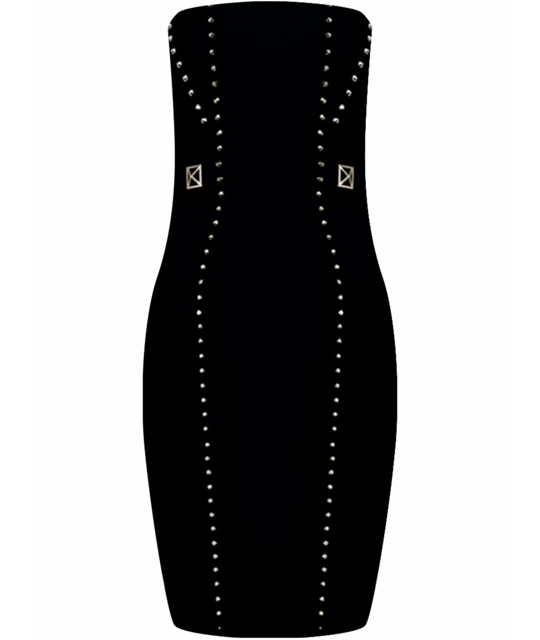 VERSACE Черное полиэстеровое коктейльное платье, фото 1