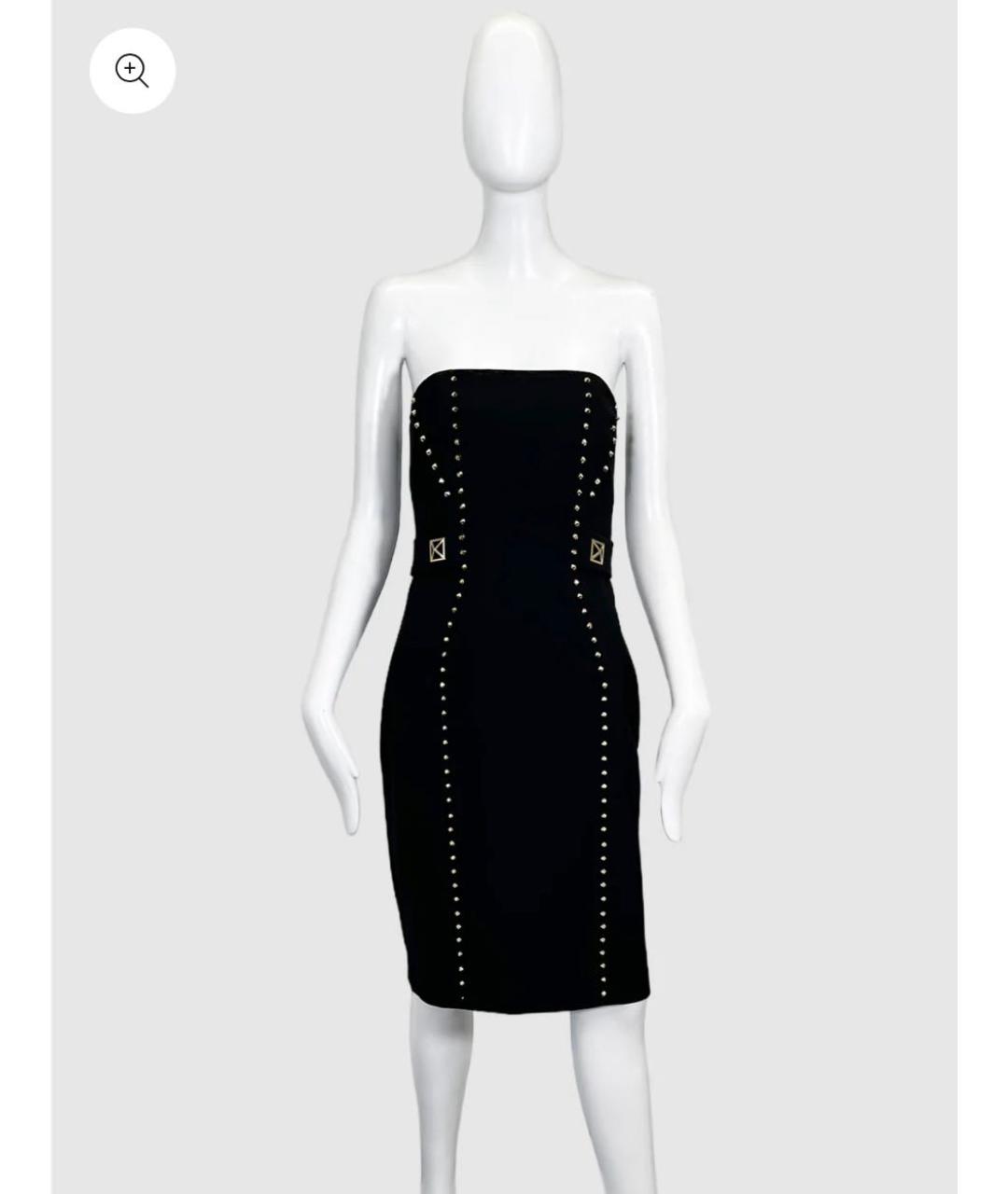 VERSACE Черное полиэстеровое коктейльное платье, фото 9