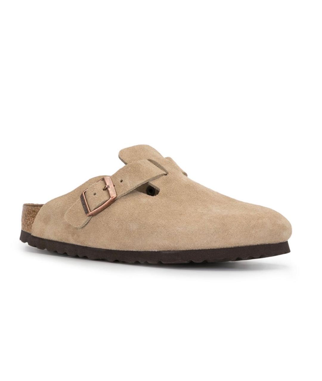 BIRKENSTOCK Бежевые замшевые сабо, фото 2