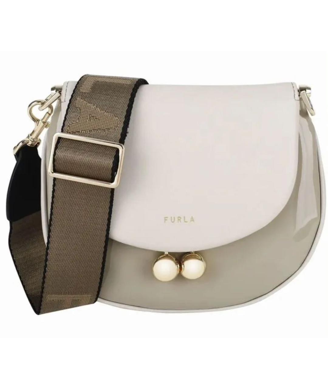 FURLA Бежевая кожаная сумка через плечо, фото 1