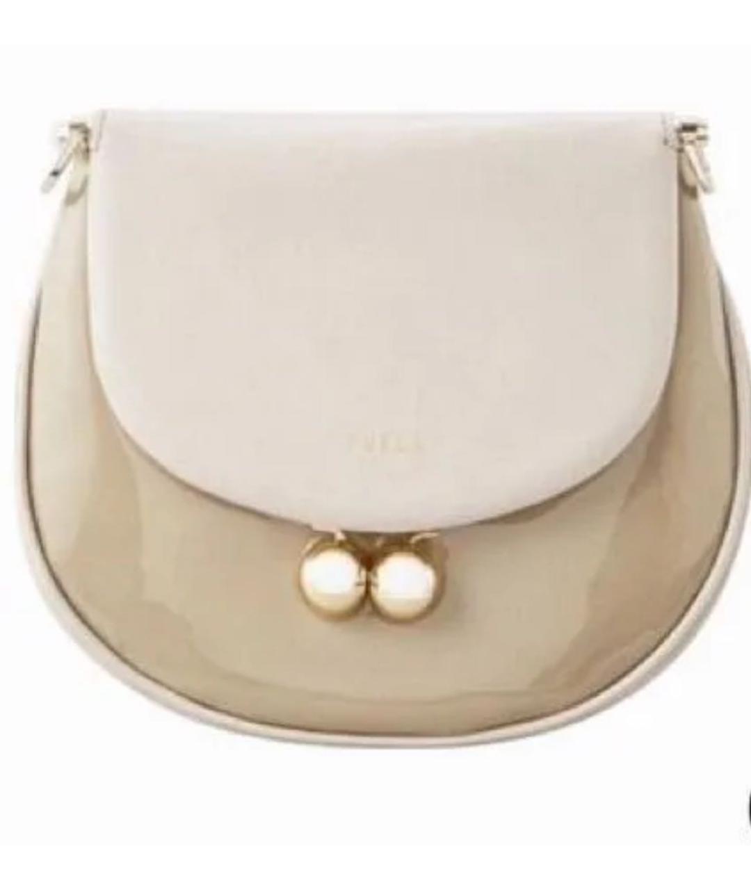 FURLA Бежевая кожаная сумка через плечо, фото 3