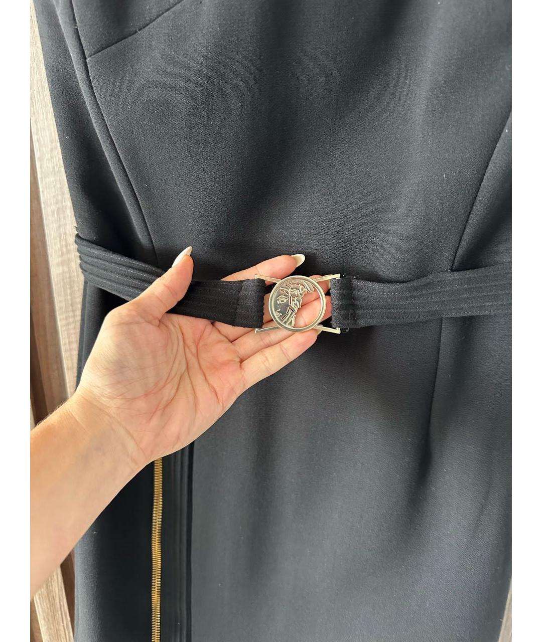 VERSACE Черное полиэстеровое платье, фото 4