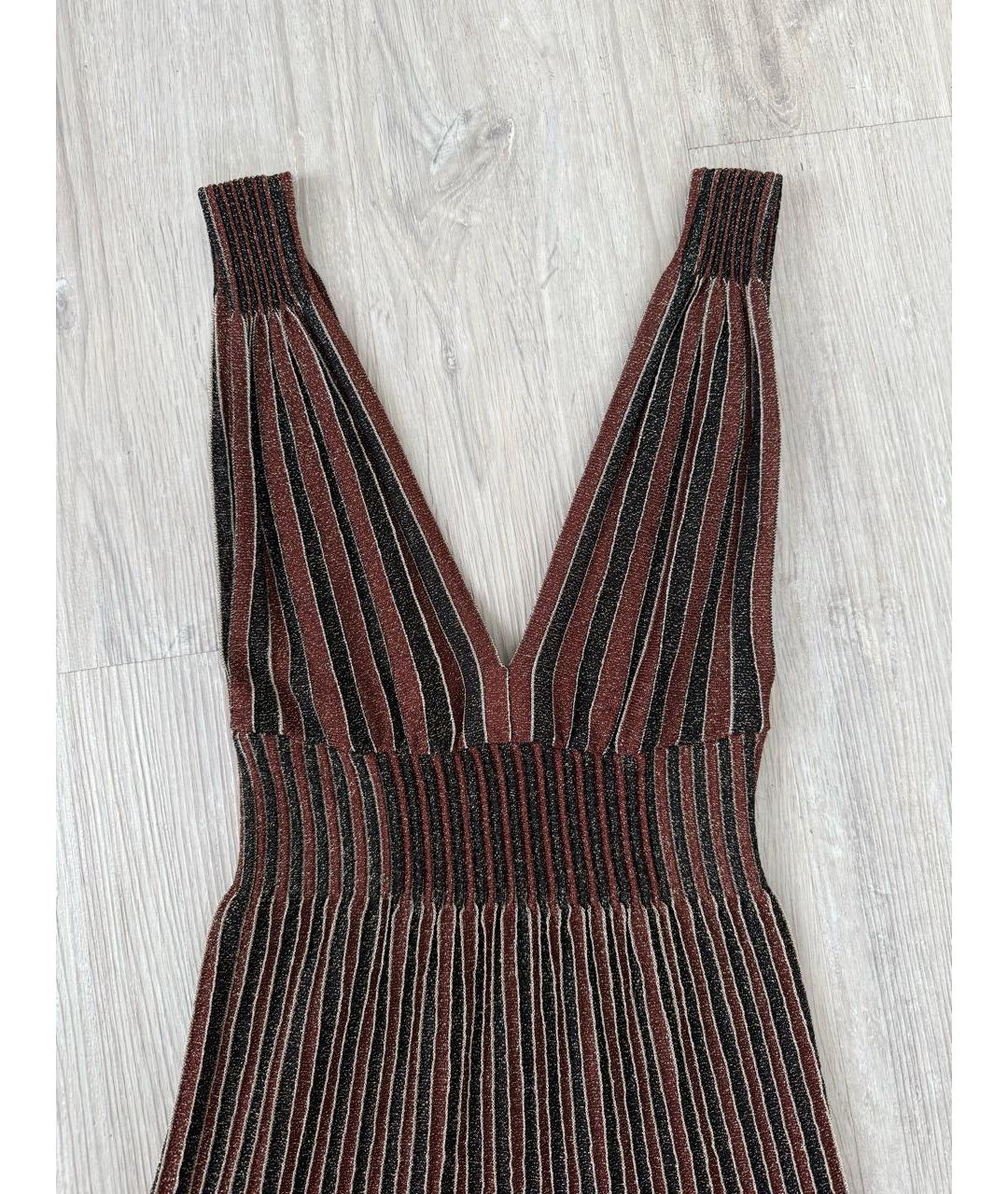 MISSONI Коричневое полиэстеровое коктейльное платье, фото 4