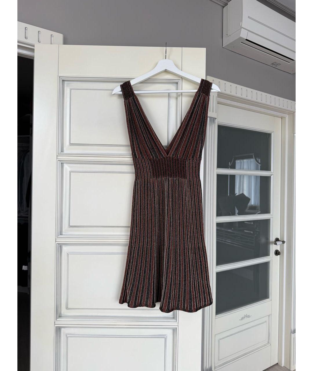 MISSONI Коричневое полиэстеровое коктейльное платье, фото 2