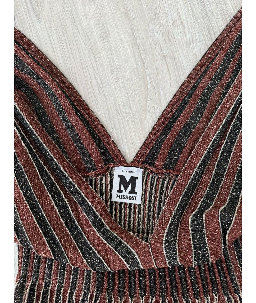 MISSONI Коричневое полиэстеровое коктейльное платье, фото 3